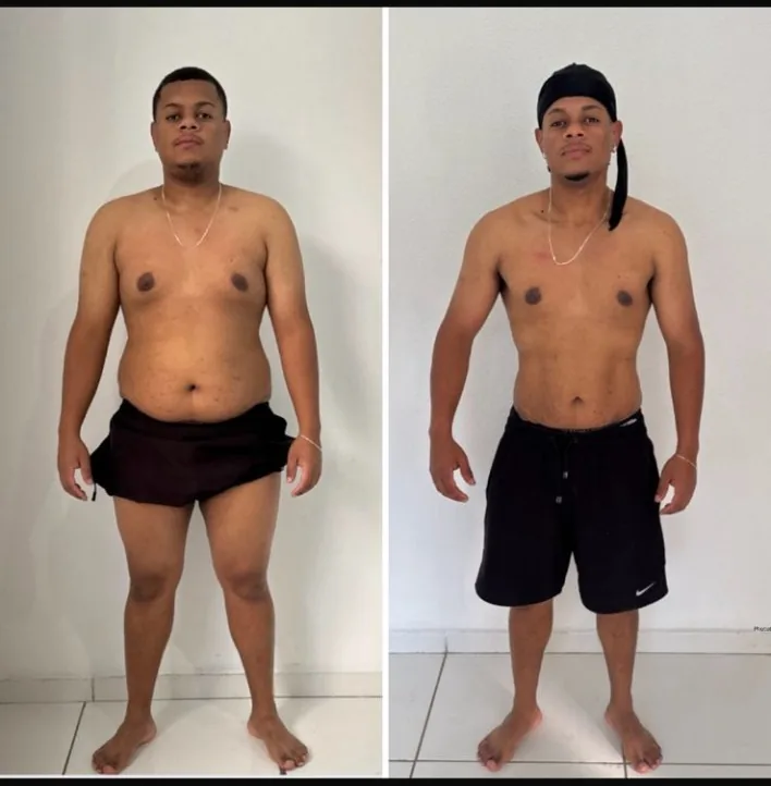 Antes e depois de aluno com consultoria online